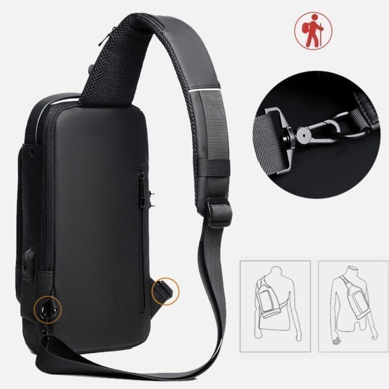 Mochila Anti Furto com Senha USB Slim Bag